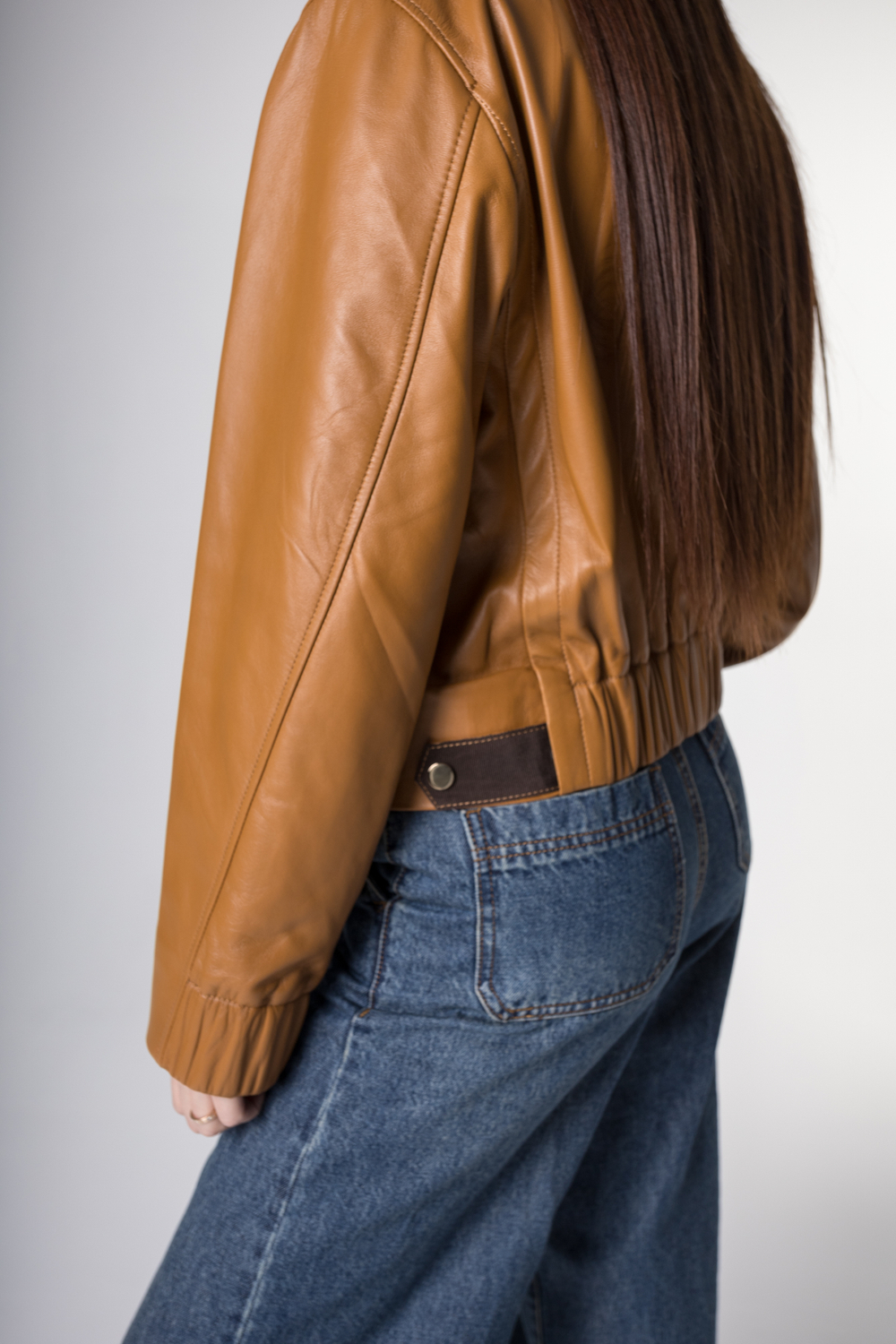 Бомбер из натуральной кожи