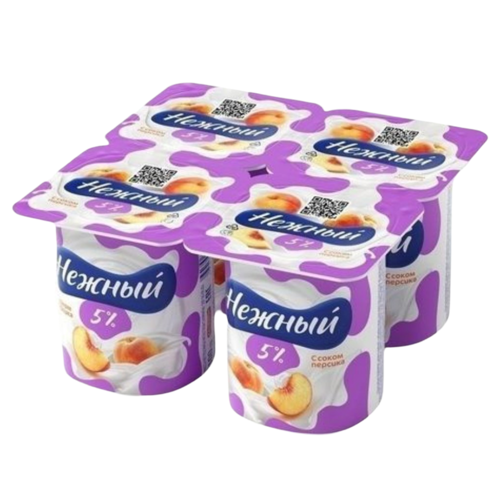 Кампина нежный Сливочный с соком Персика 5% 100гр