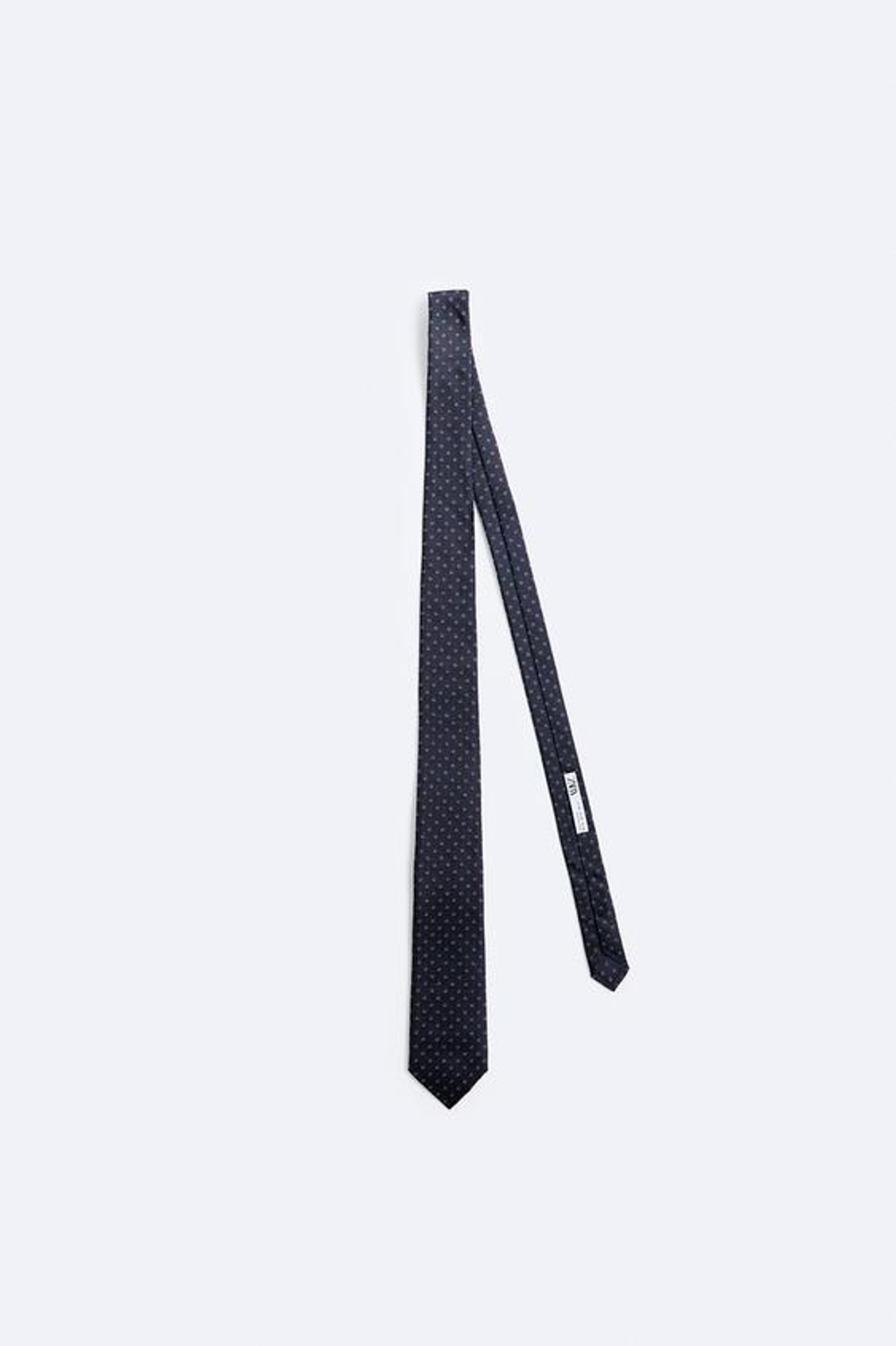 ZARA ЖАККАРДОВЫЙ ГАЛСТУК ИЗ 100% ШЕЛКА, МОРСКОЙ СИНИЙ