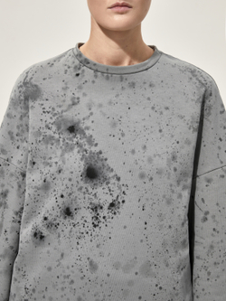 Толстовка с окрашиванием "Фонарный столб". Серая