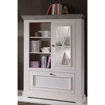 Комод «Форест» 2 двери и полки белый воск/антрацит