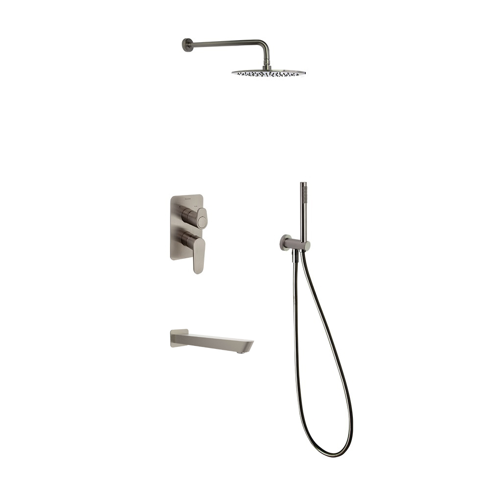 Встраиваемый смеситель для душа с изливом, тропическим и ручным душем ALEXIA K3615031NC никель