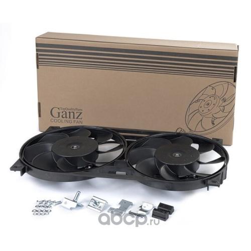 Вентилятор охл. радиат. с диффузором /21214/ в сб. (8 лоп.) (GANZ)