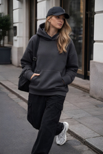 Толстовка женская с капюшоном "Вasic" темно-серый