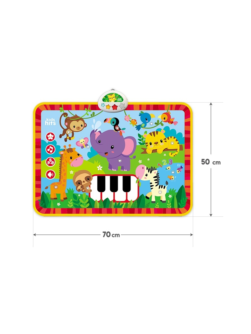 Интерактивная игрушка Kids Hits Музыкальный коврик с огоньками Обезьянка и ее друзья