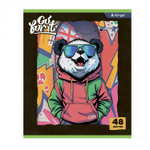 Тетрадь 48л., А5, клетка, Alingar "Go for it", скрепка, мелованный картон (стандарт), блок офсет, 4 дизайна в пленке т/у