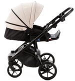 Детская коляска Adamex Nola Deluxe 3 в 1 N-SD110 (СВ.БЕЖ.КОЖА + ЧЕРН.КОЖА)