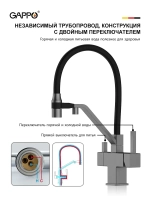 Смеситель для кухни с подключением к фильтру Gappo G4395-69