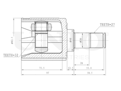 ШРУС внутренний UNIO CVJ-30074