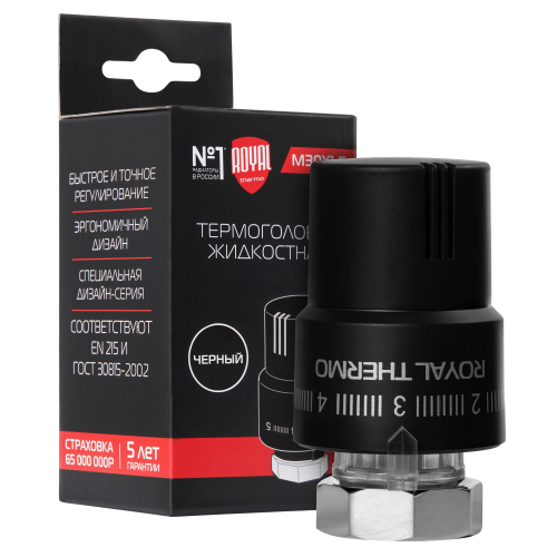 Термоголовка жидкостная Royal Thermo Design М30х1,5 (черный)