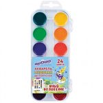 Краски акварельные ЮНЛАНДИЯ "ЮНЫЙ ВОЛШЕБНИК", медовые, 24 цвета, КЛАССИЧЕСКИЕ, пластик, 191325