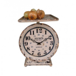 Часы в виде весов белые в винтажном стиле 39 см