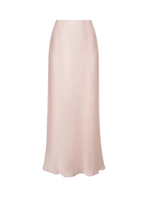 Юбка из шелка косого кроя макси пудровая