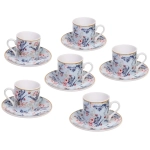 Кофейный набор 12 предметов «Paradise» (6кружек 90мл+6блюдец), голубой