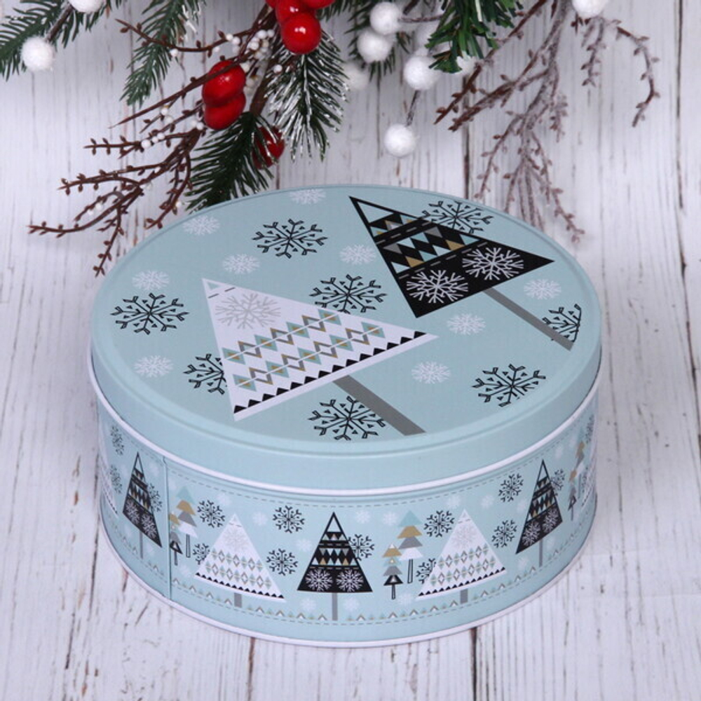 Банка жестяная «Снежинка» 1500мл 16,8*8,3см