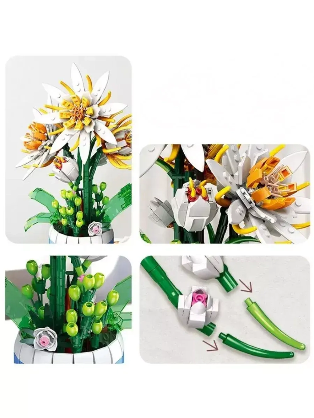 Конструктор Кактус бонсай Эпифиллум 835 деталей