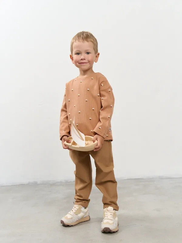 Лонгслив в рубчик 