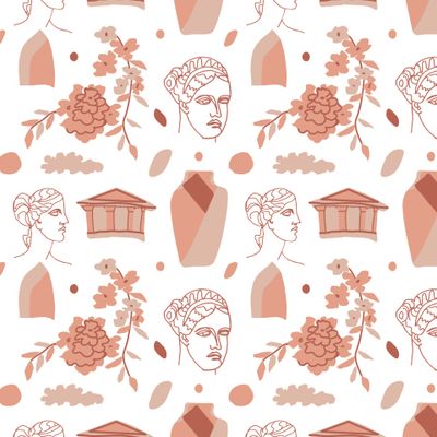 Бесшовный принт древней грецией