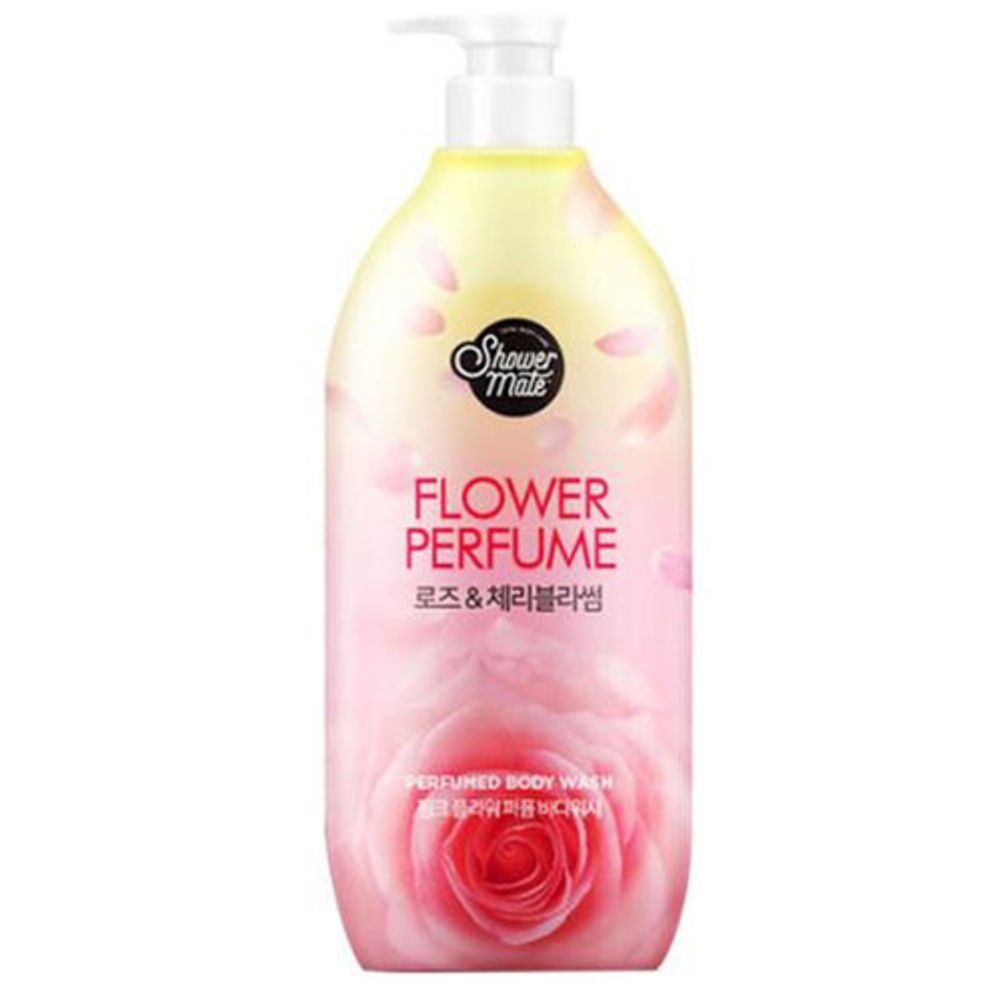 KeraSys Гель для душа «роза» - Shower mate pink flower, 900мл