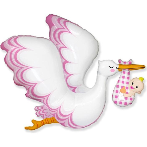 Шар фигура 99 см Аист с девочкой