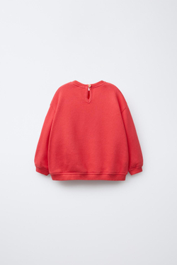 ZARA ТОЛСТОВКА С НАШИВКОЙ «СЕРДЦЕ», КРАСНЫЙ