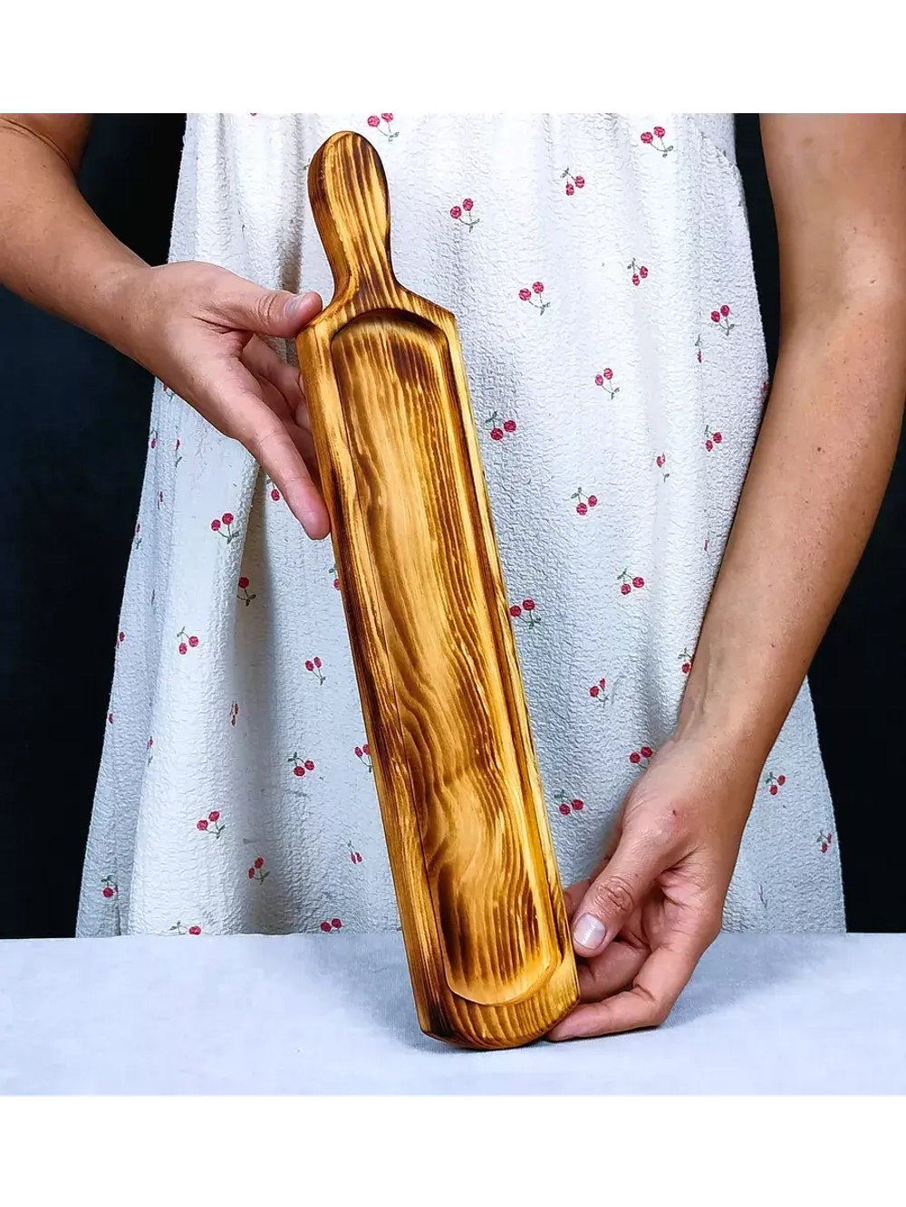 Деревянная менажница для нарезки, подачи из кедра