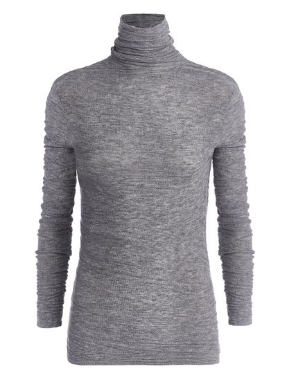 Женский свитер светло-серого цвета из 100% шерсти - фото 1