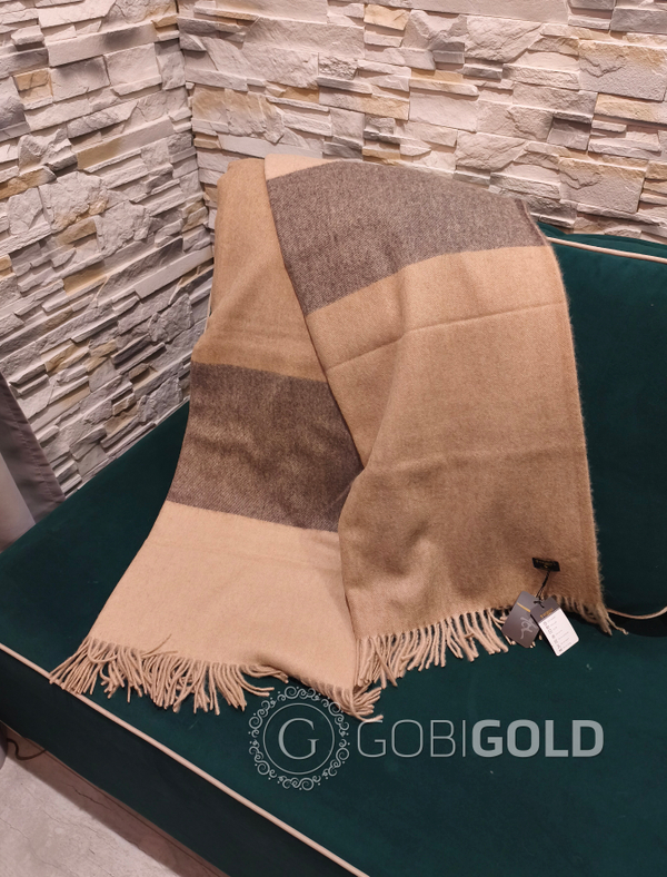 Плед из пуха верблюда 150x200 см. (ERDENET) - полосы крупные