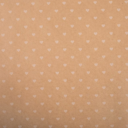 Бумага упаковочная крафтовая "сердечки"