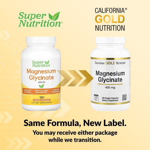 California Gold Nutrition, глицинат магния, 180 растительных капсул (133 мг в 1 капсуле)