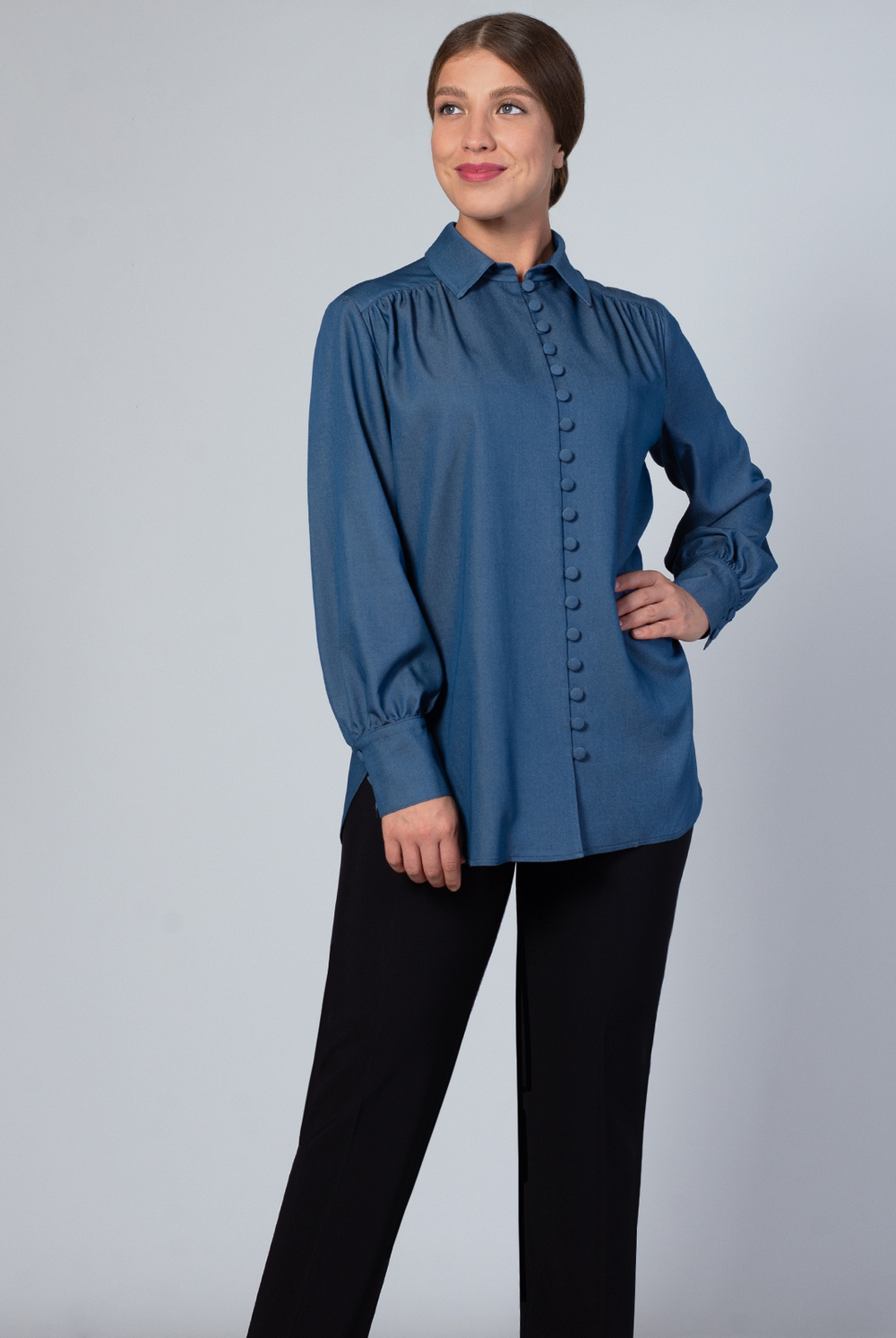 Блузка женская 3982АП, Деним #364Д093982АП