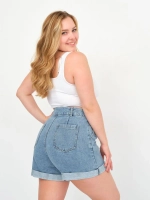 Шорты джинсовые летние с высокой посадкой