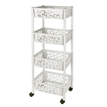 Этажерка Keeplex Light на колесиках четырехсекционная прямоугольная 37х29х93,5см белое облако