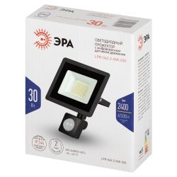 Прожектор светодиодный уличный ЭРА LPR-042-2-65K-030 30Вт 6500K IP44 рег ИК датчик движения гарантия 2 года | Прожекторы Стандарт