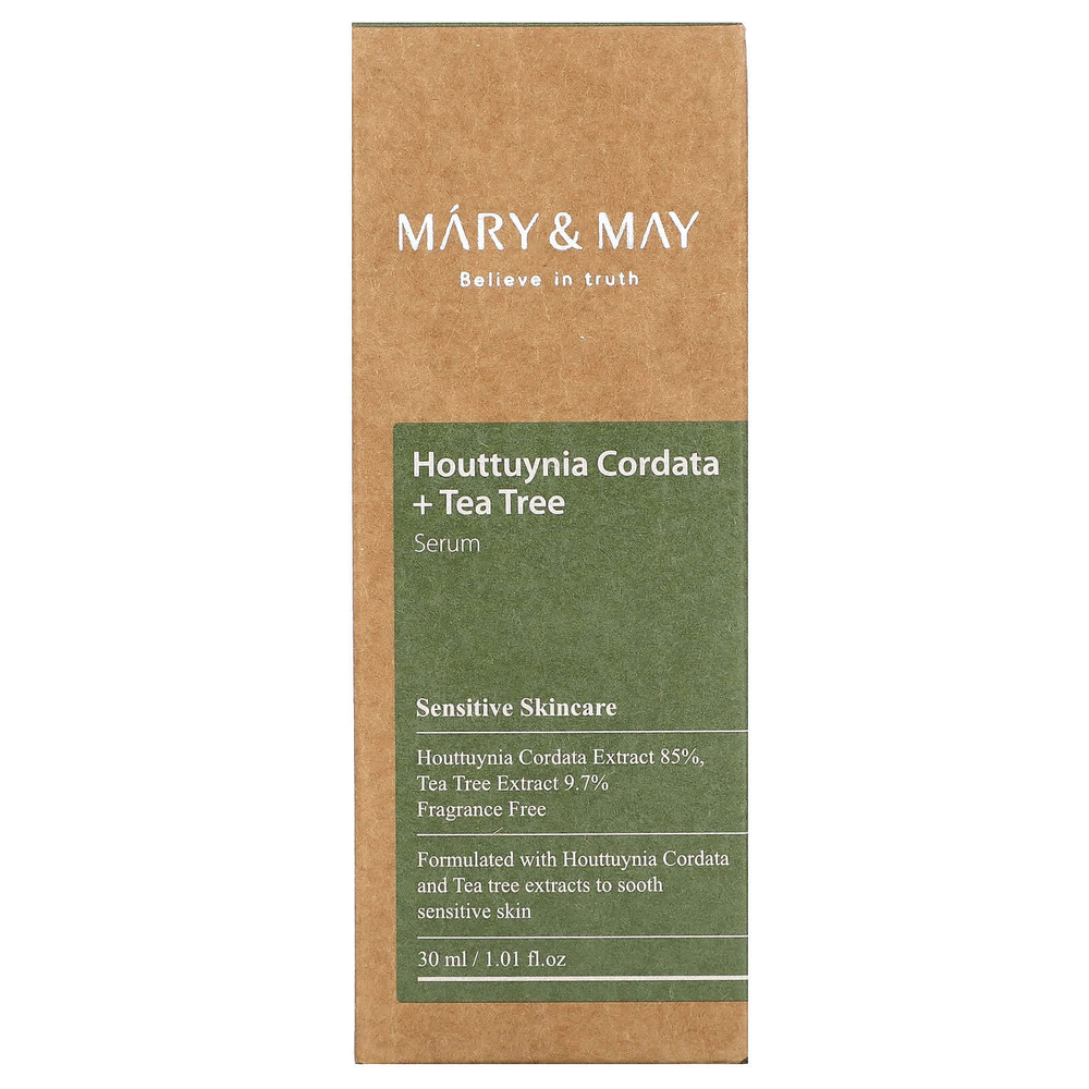 Mary & May, Houttuynia Cordata + сыворотка с чайным деревом, 30 мл (1,01 жидк. унц.)