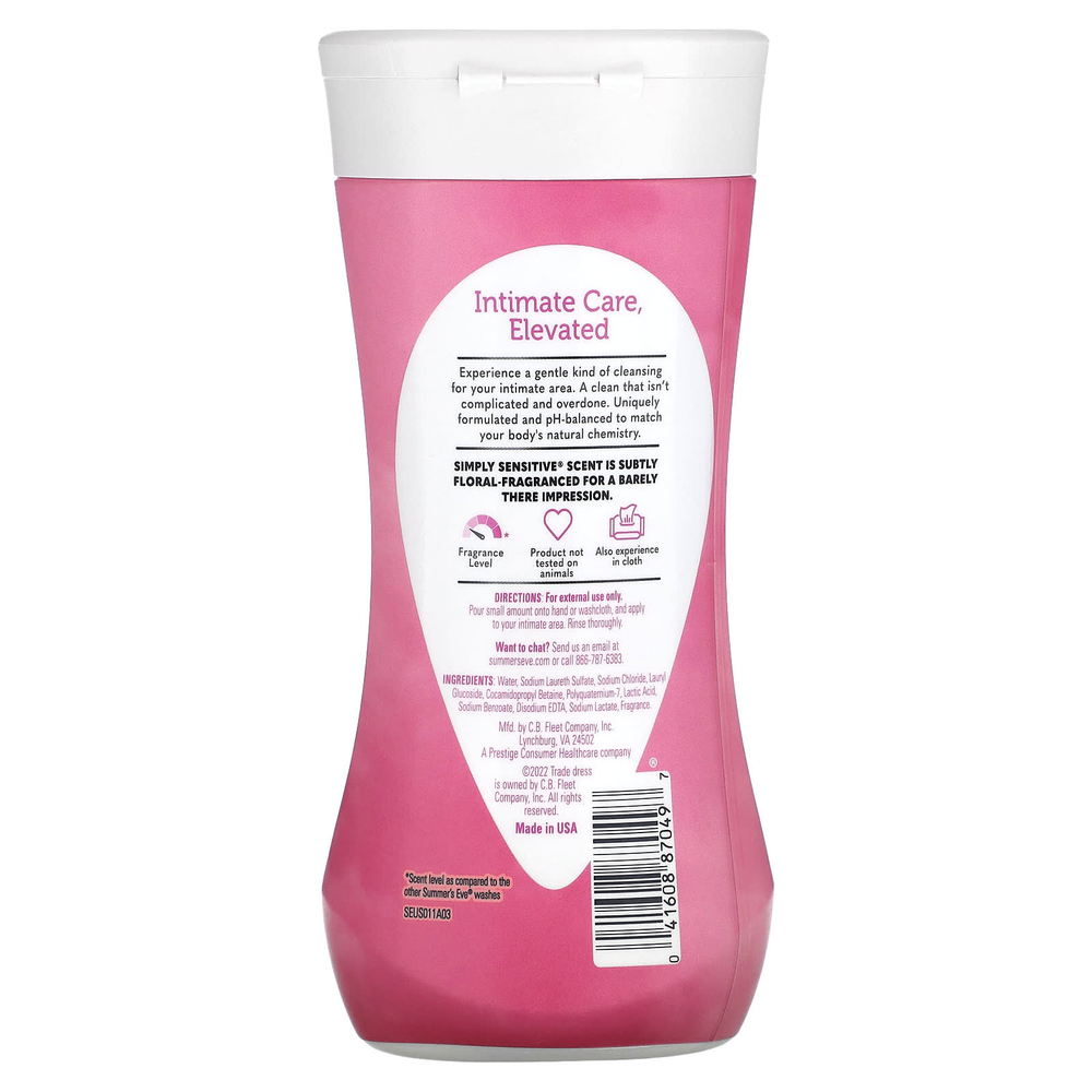 Summer's Eve, Daily Gentle Wash, для чувствительной кожи, для чувствительной кожи, 266 мл (9 жидк. унций)