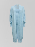 Комплект JN 5276 пушистый из платья миди и кардигана с поясом в комплекте