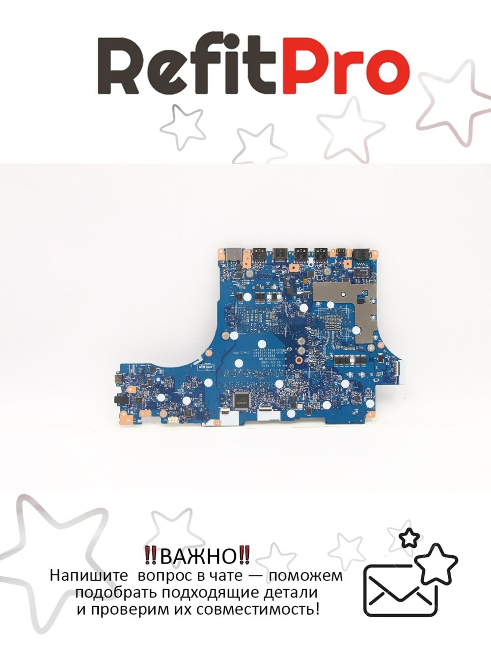 Материнская плата для ноутбука Lenovo Legion 5 Pro-16ITH6 WIN I5-11400H RTX3050TI RPMC (5B21C81056), оригинал