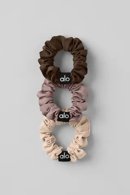 Alo yoga Набор из трех резинок для волос, серо-коричневый
