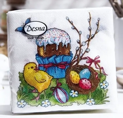 Салфетки бумажные Design - Пасха, 24*24, 40л,1 слой