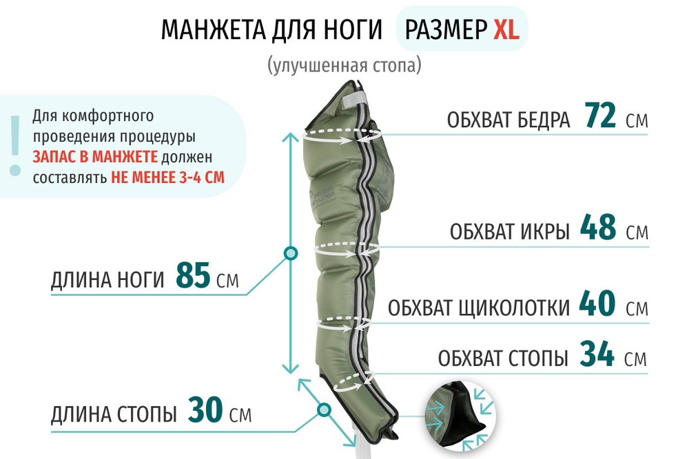 Seven Liner (Zam) Манжеты для ног (закрытые шланги), XL (новый тип стопы, без аппарата)