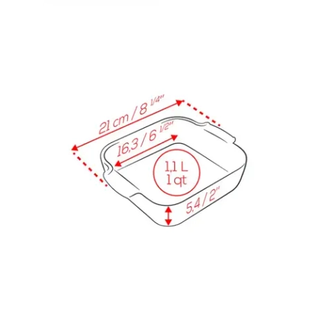 Квадратная форма для запекания 21см 1.1л Peugeot Green Forest