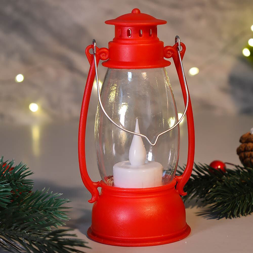 Сувенир новогодний с подсветкой "Лампа. Семейный вечер" 6*6*13см, красный 992752