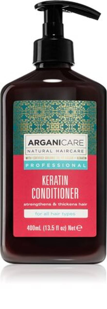 Arganicare Keratin - кондиционер для поврежденных волос, после химической обработки и обесцвечивания /   400  ml  / GTIN 3701120000181