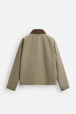 ZARA КУРТКА С КОНТРАСТНЫМ ВОРОТНИКОМ, СВЕТЛЫЙ РЫЖЕВАТО-КОРИЧНЕВЫЙ