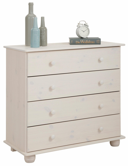 Комод Мелоди для вещей деревянный 4 ящика, белый