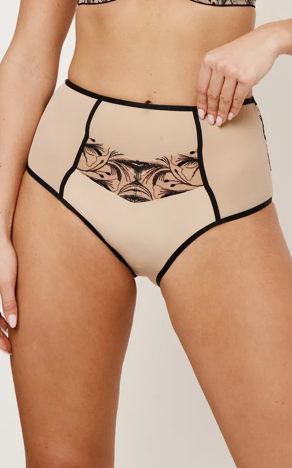 REBECCA BEIGE/BLACK Трусы высокие