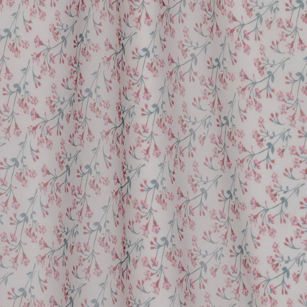 Полупрозрачный шёлковый шифон с нежно-розовыми цветами