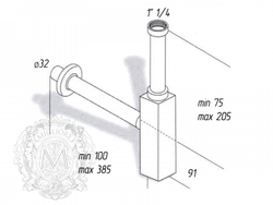 Сифон для раковины квадратный,  Migliore Ricambi  ML.RIC-10.10