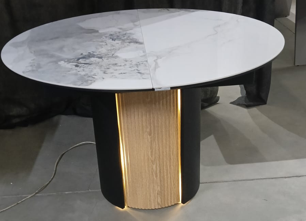 Стол М-City DISAUR Батист 115 С Подсветкой Пандора (Pandora Light), керамика, Дуб Американский